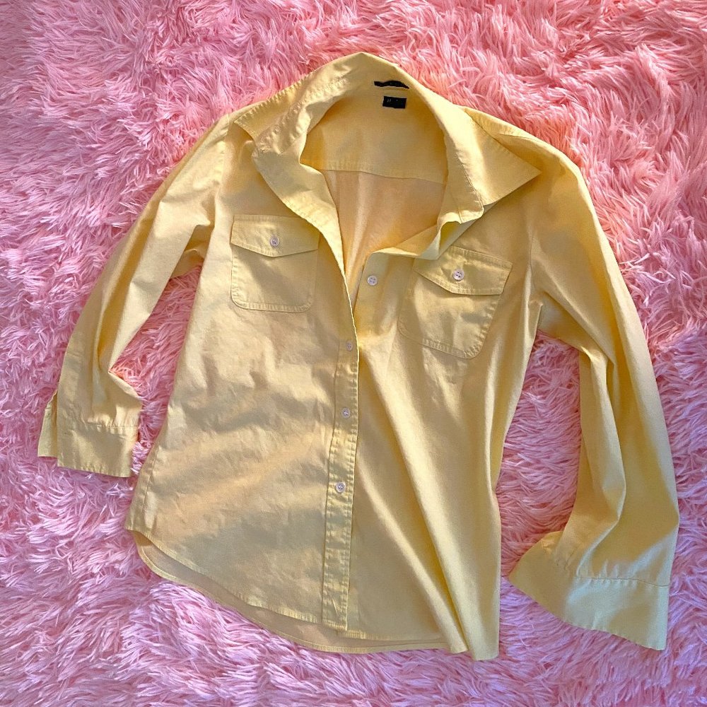 Theory 3/4 Sleeve Button Down Blouse